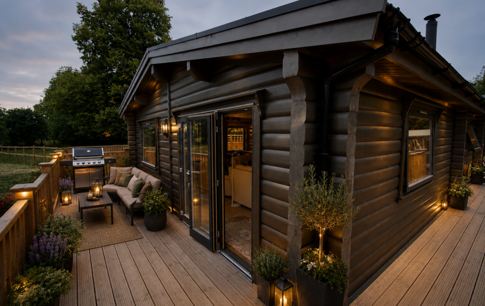 Cozy twilight retreat with warm lighting